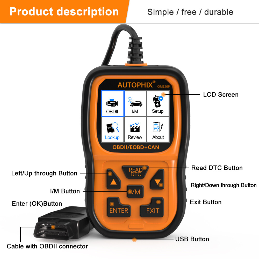 Autophix OM126P OBD2 Scanner Enhanced Vehicle Code Reader Auto Diagnostic Tool