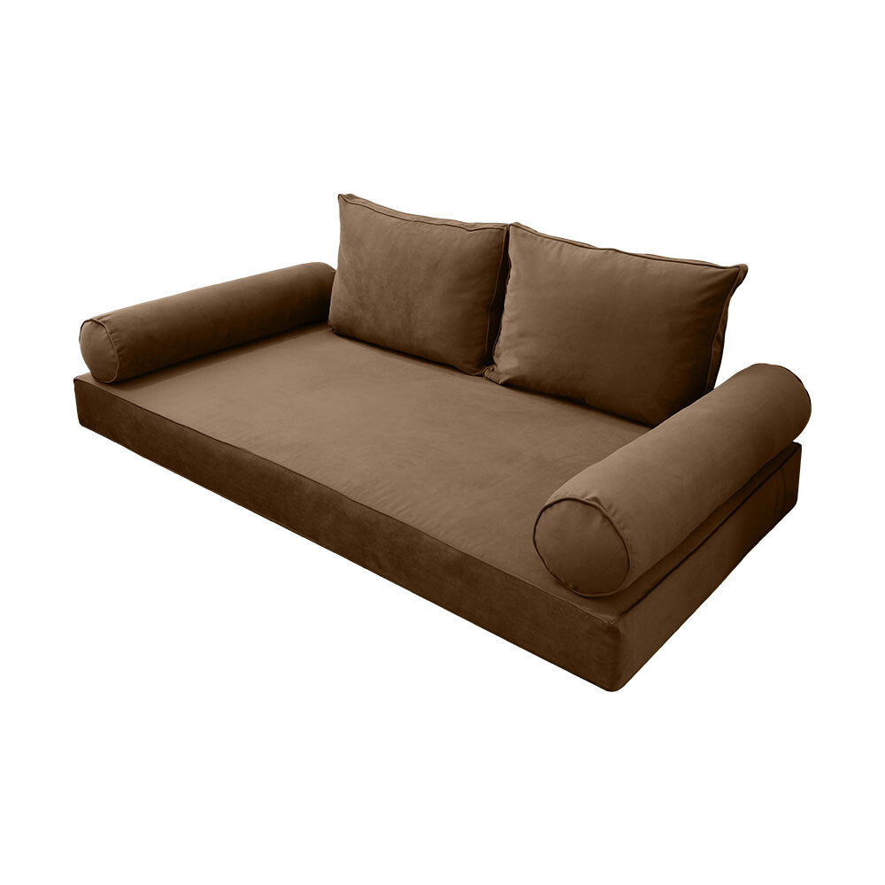 |SLIPCOVER ONLY| V1 Velvet Indoor Daybed Mattress Pillow Pipe Trim Twin-XL AD308
