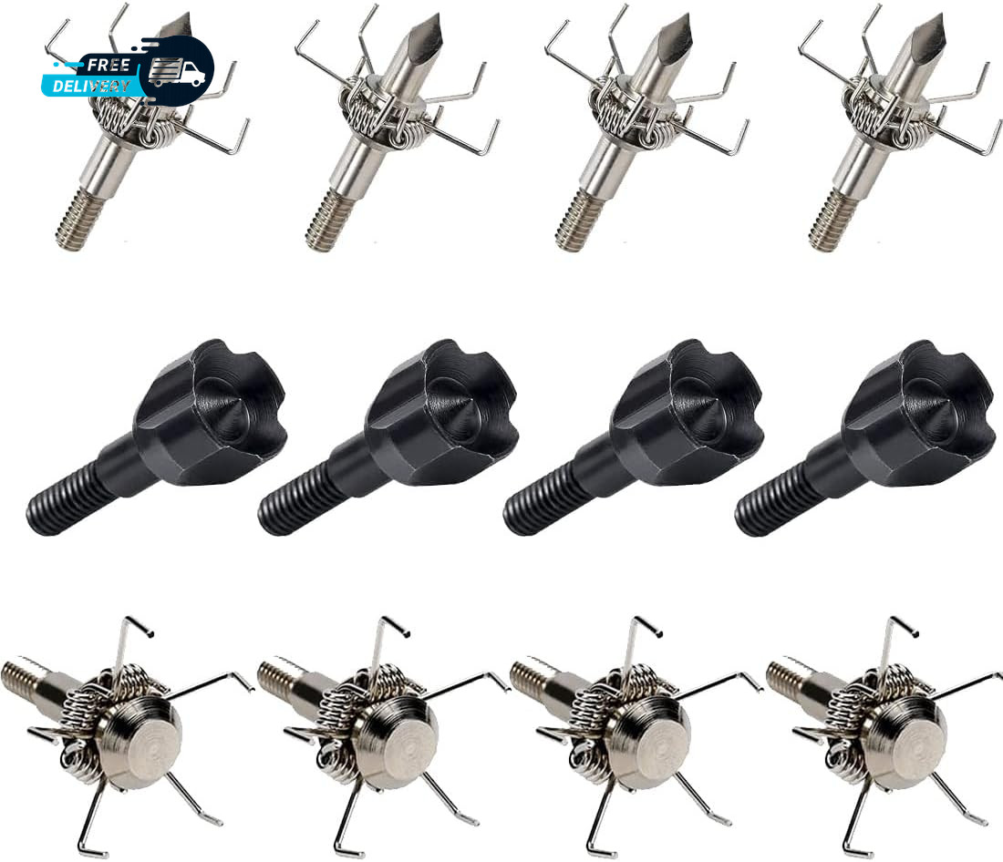12PK 100/125 Grain Small Game Broadheads Judo Points & Hammer Mixed Set