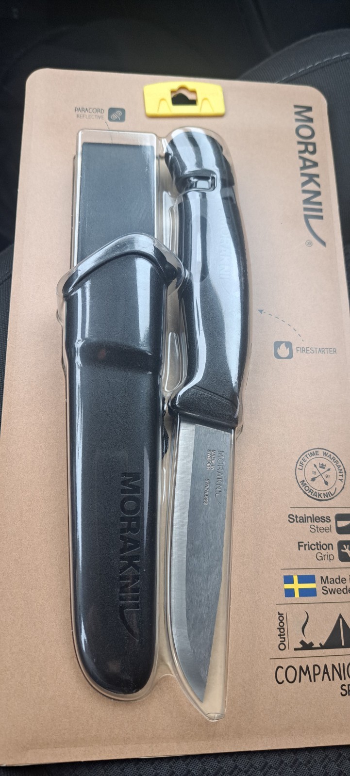 *1-Set* Morakniv Companion Spark Stainless Steel 8.8” Fixed Knife Black 13567