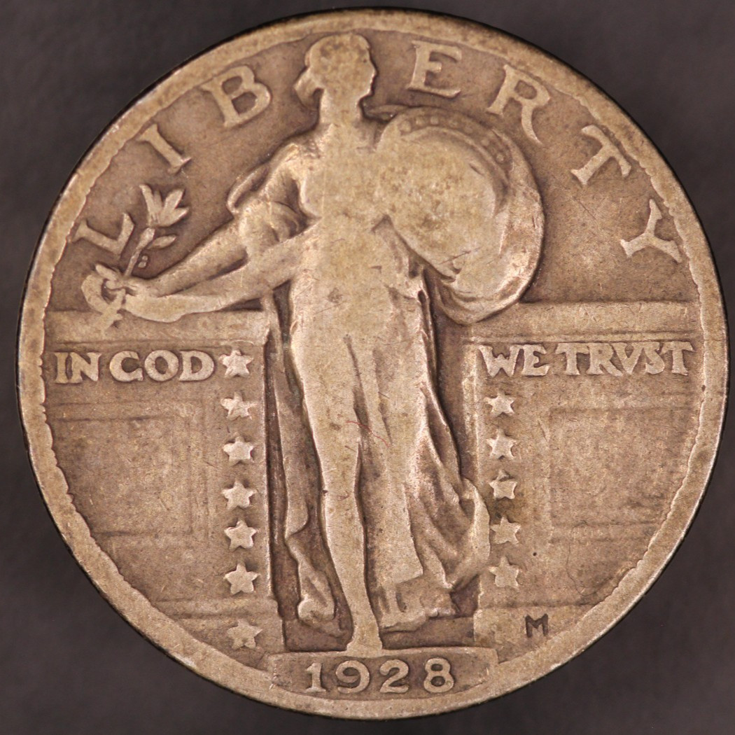 1928 STANDING LIBERTY QUARTER FROM AN OLD COLLECTION-LOT BB-122