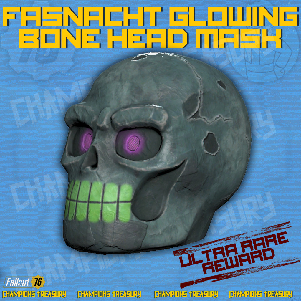 FALLOUT 76 PC FASNACHT 2026 GLOWING BONE HEAD MASK CHEAPEST ON EBAY