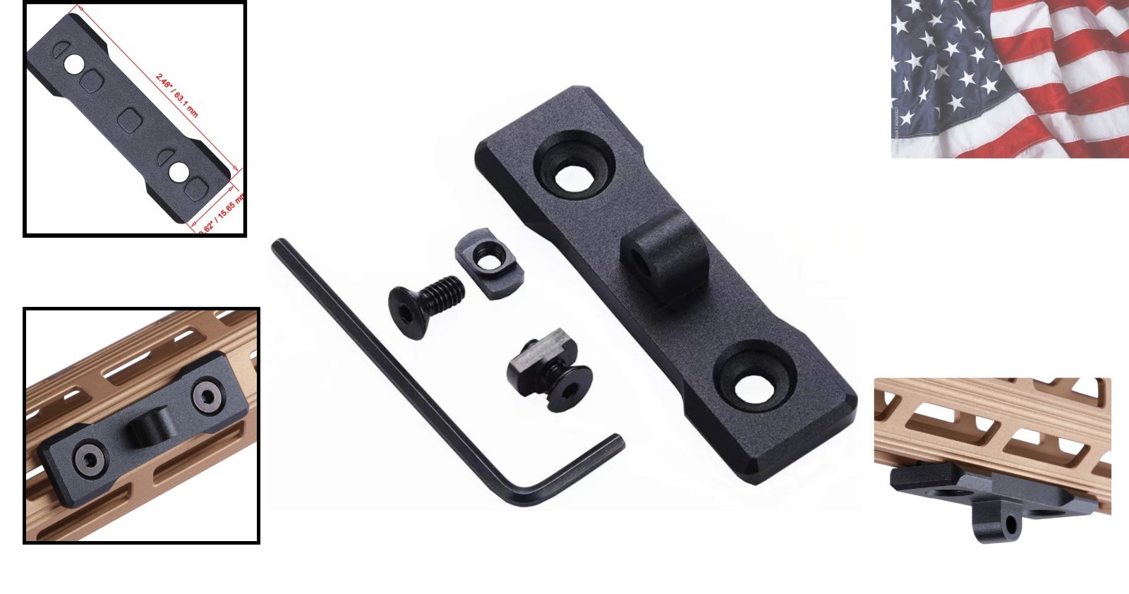Upgraded Low Profile Bipod Mount Adapter fit for Mlock