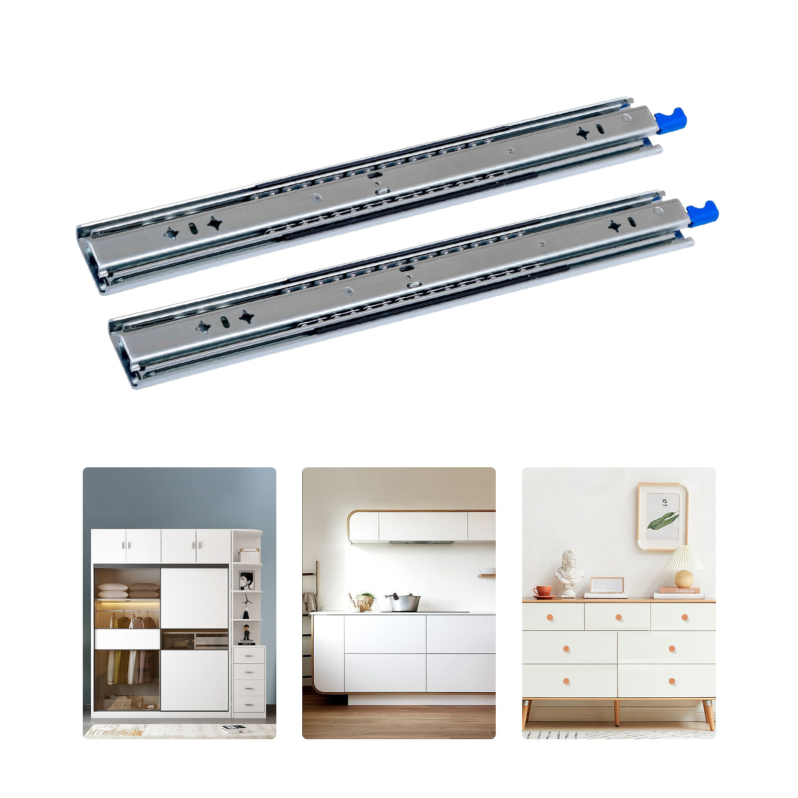 20 Inch Heavy Duty Drawer Slides 265LBS Load with Lock Side Mount 2 Pack