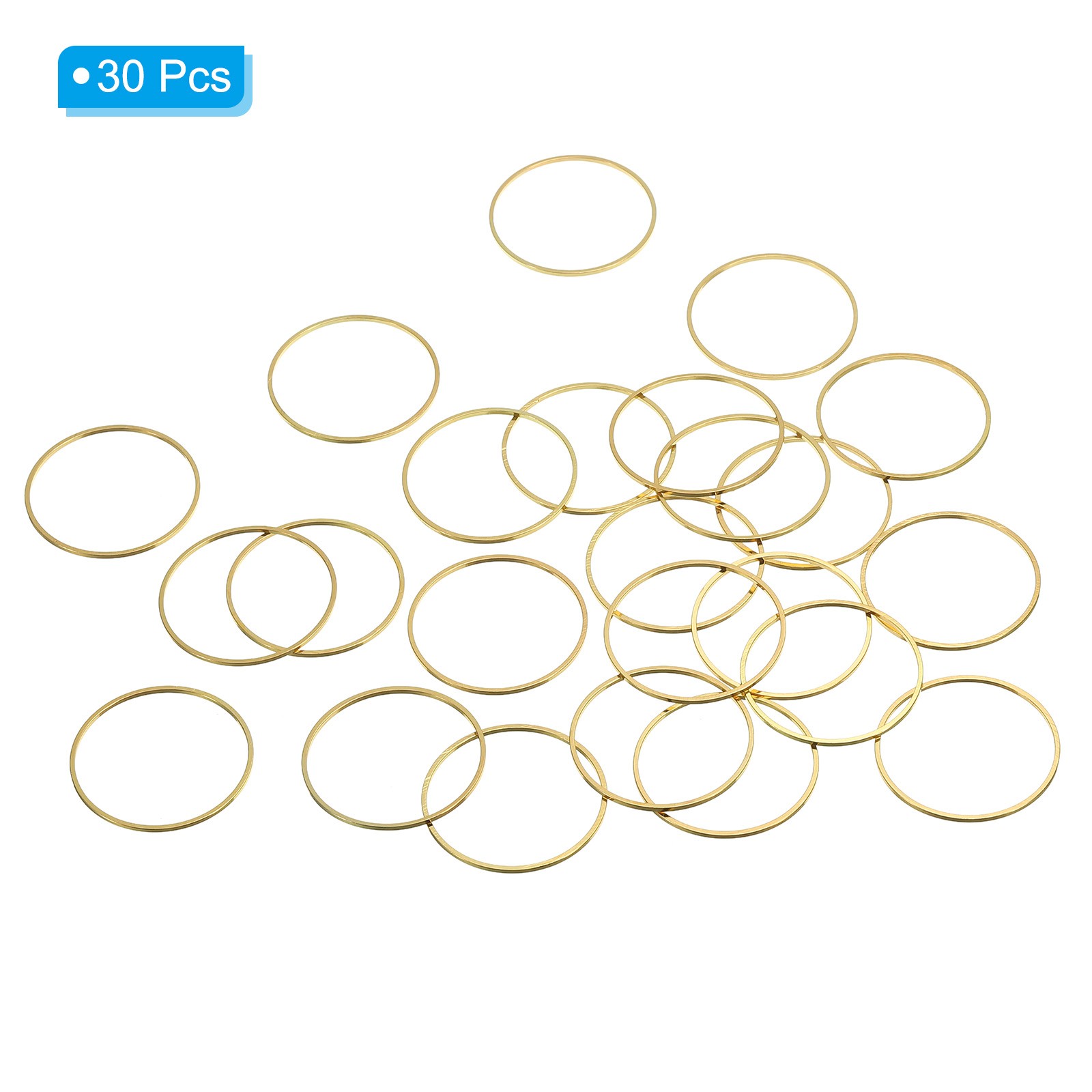 30pcs Earrings Beading Hoop 1.3" Dia Round Finding Ring Pendant Golden Tone