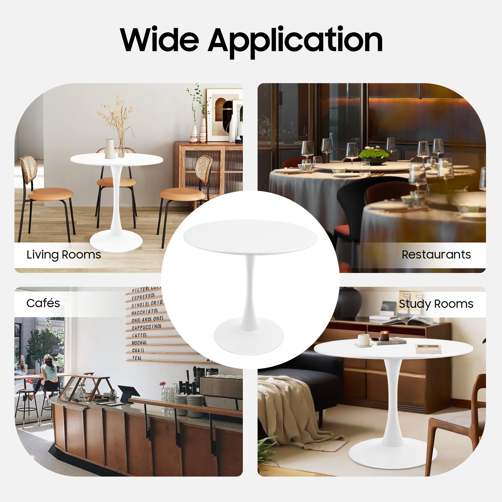 Kitchen Dining Table Round Table Small Waist Design Living Room Leisure Table US