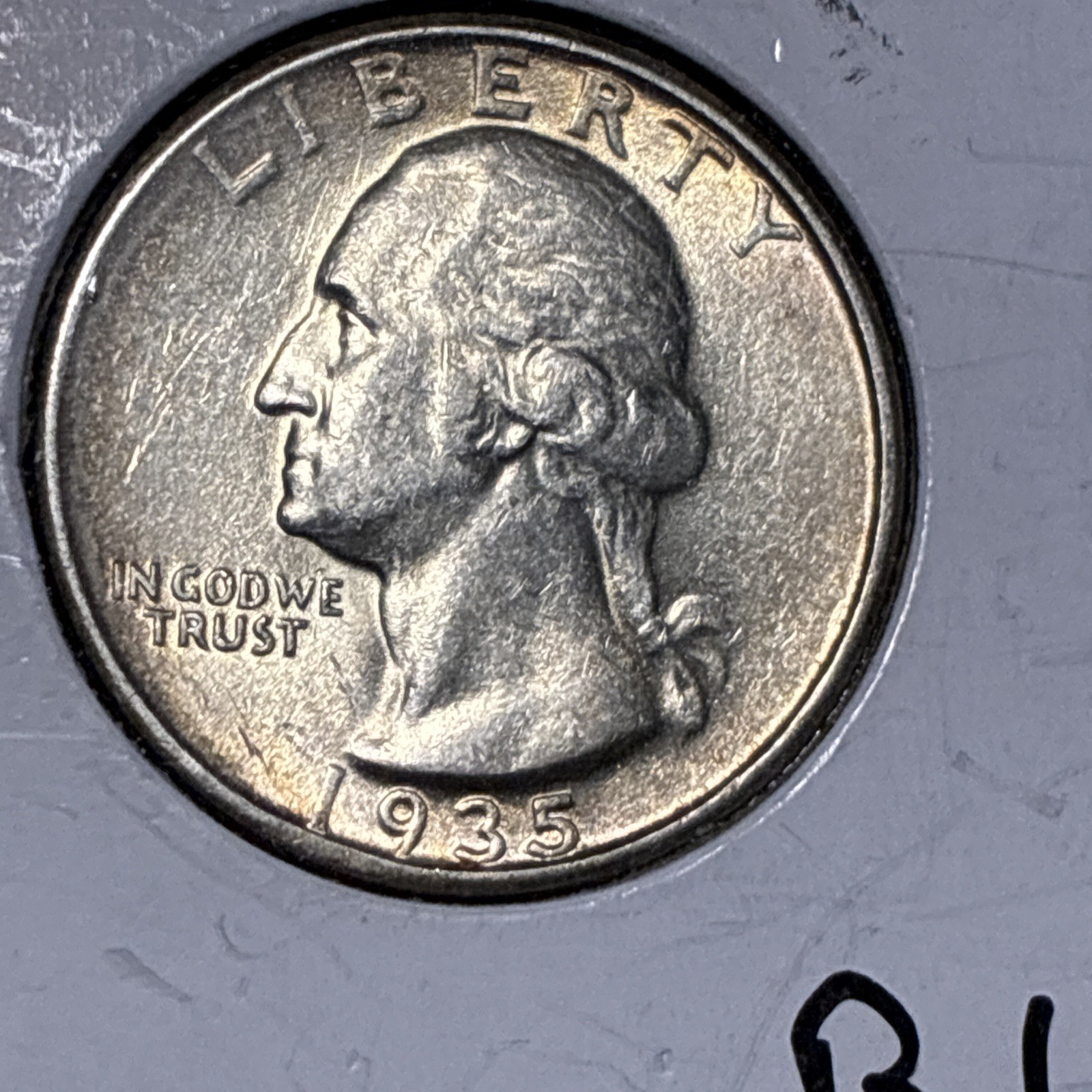 1935-P Washington Quarter No Initials Rare