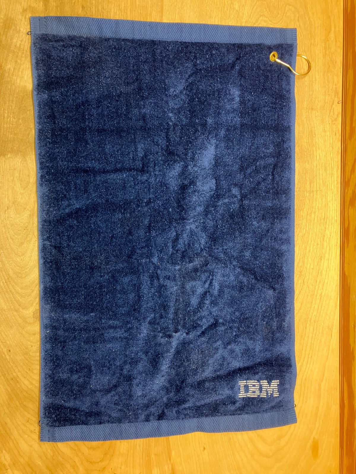 Vintage IBM Golf Bag Towel Blue with Clip 25”x 16”