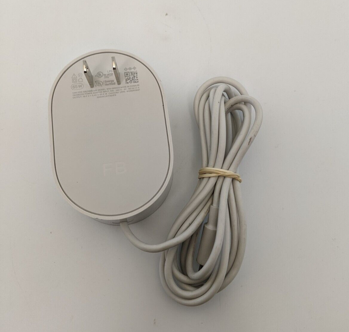 W19-065N3A 65Watt Power Supply for Facebook Meta Portal Plus 14"