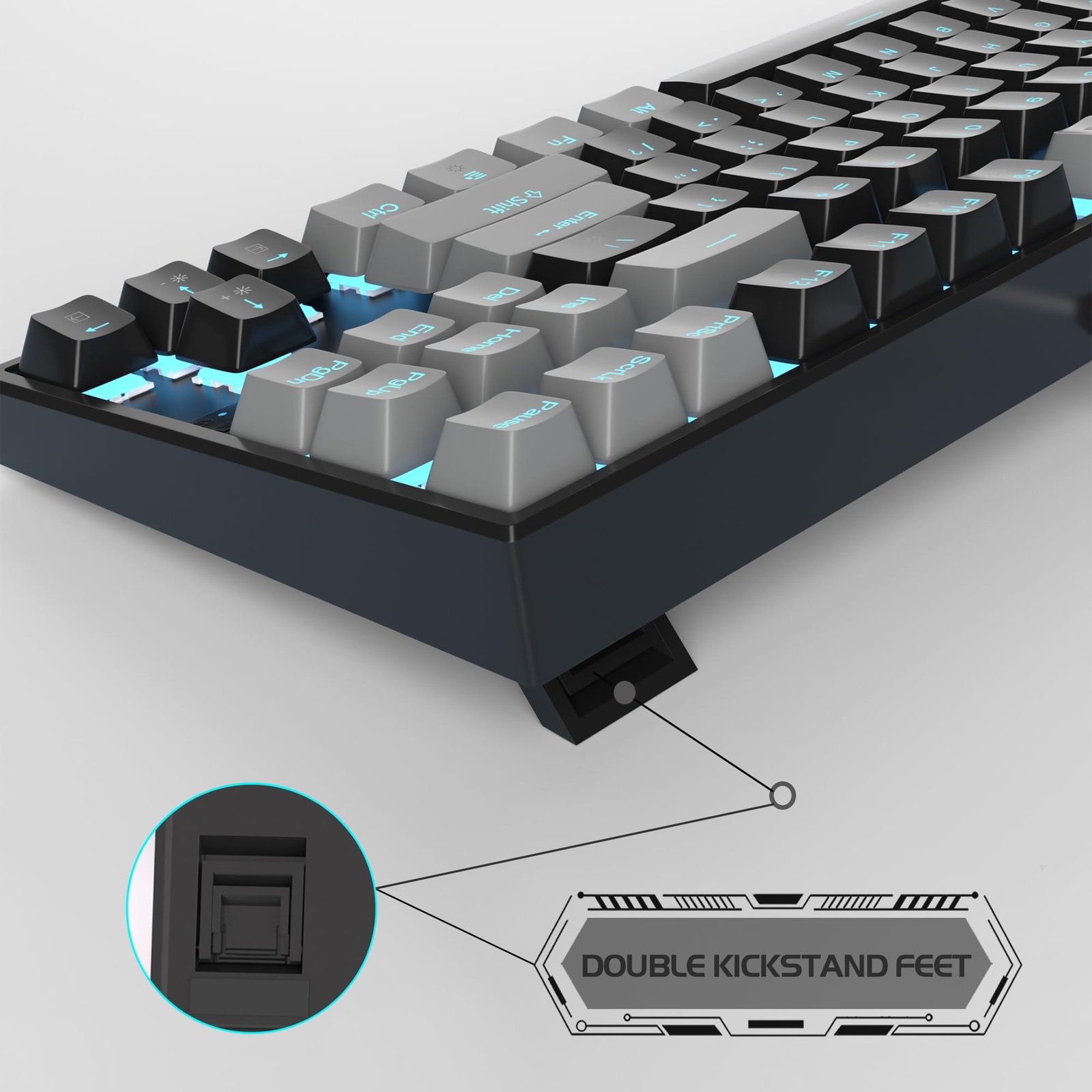 Magegee 75 Mechanical Gaming Keyboard Red Switch Led Blue Backlit 87 Keys