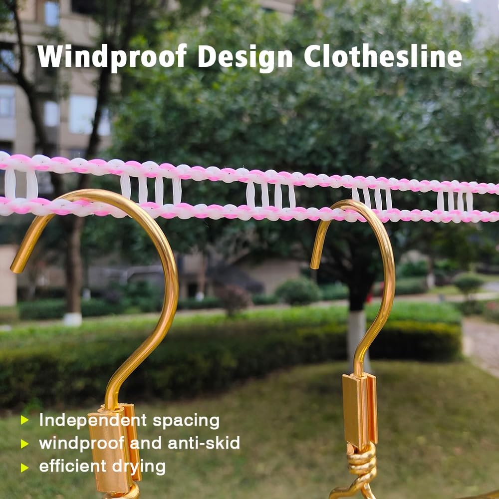 Clothesline,3 Pack Clotheslines for Outside, Adjustable Clothes line，Windpro