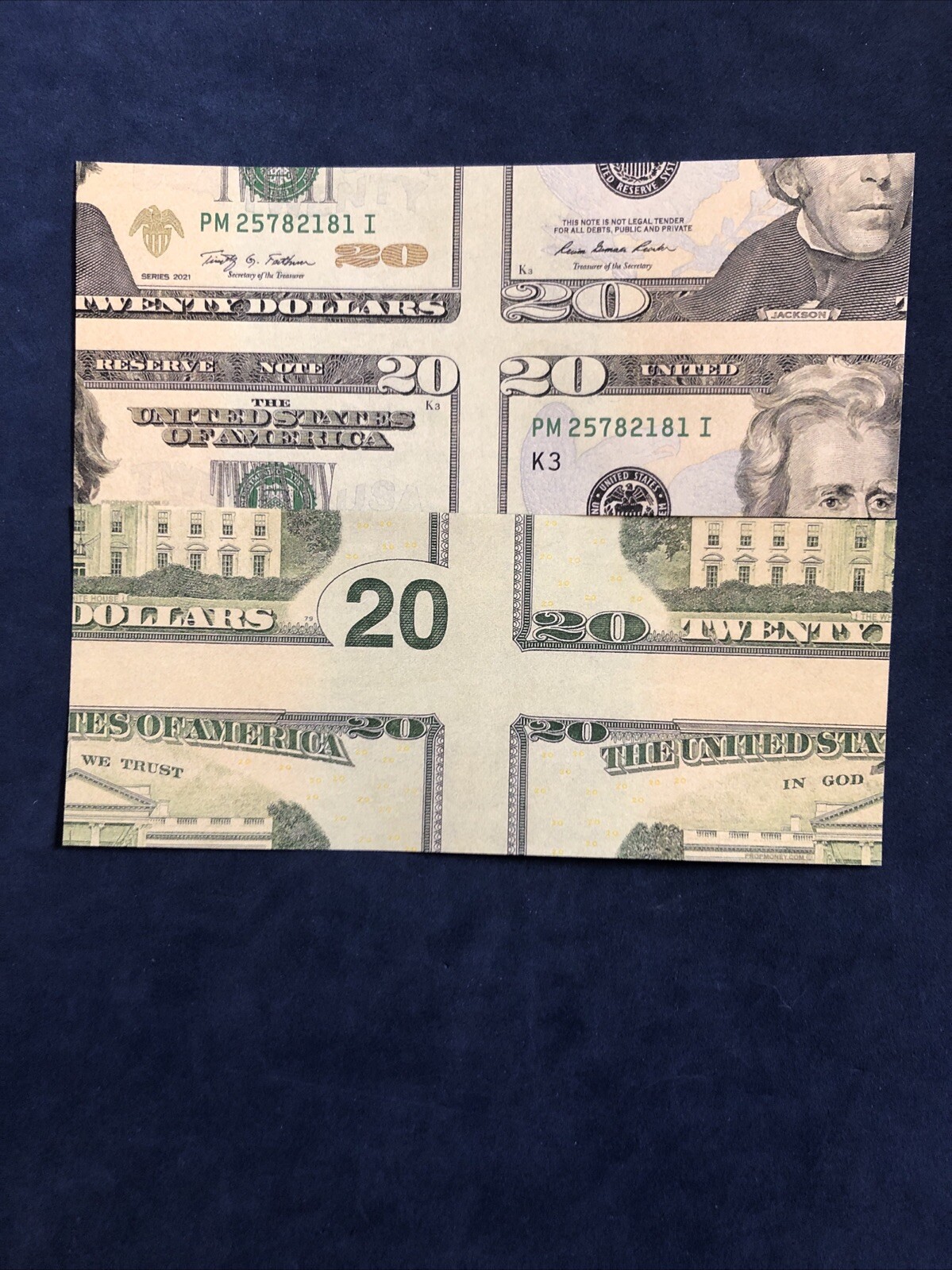 MISMADE $20 BILL MAGIC TRICK  - 2 Fake Accurate Looking Bill As pictured - New