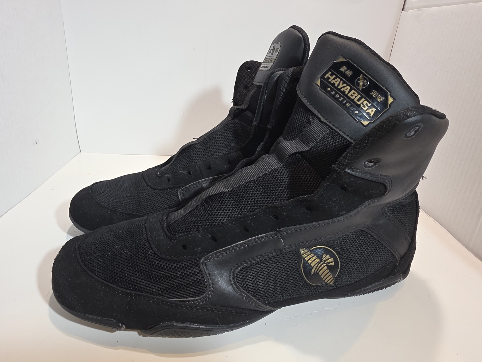 Hayabusa Pro Boxing Shoes Lightweight Black US Mens Sz 11  ( No Laces)