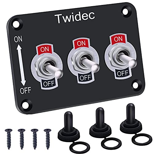 /3 Gang Rocker Toggle Switch Metal Panel with 16A 250V 2 Pin With Metal Panel