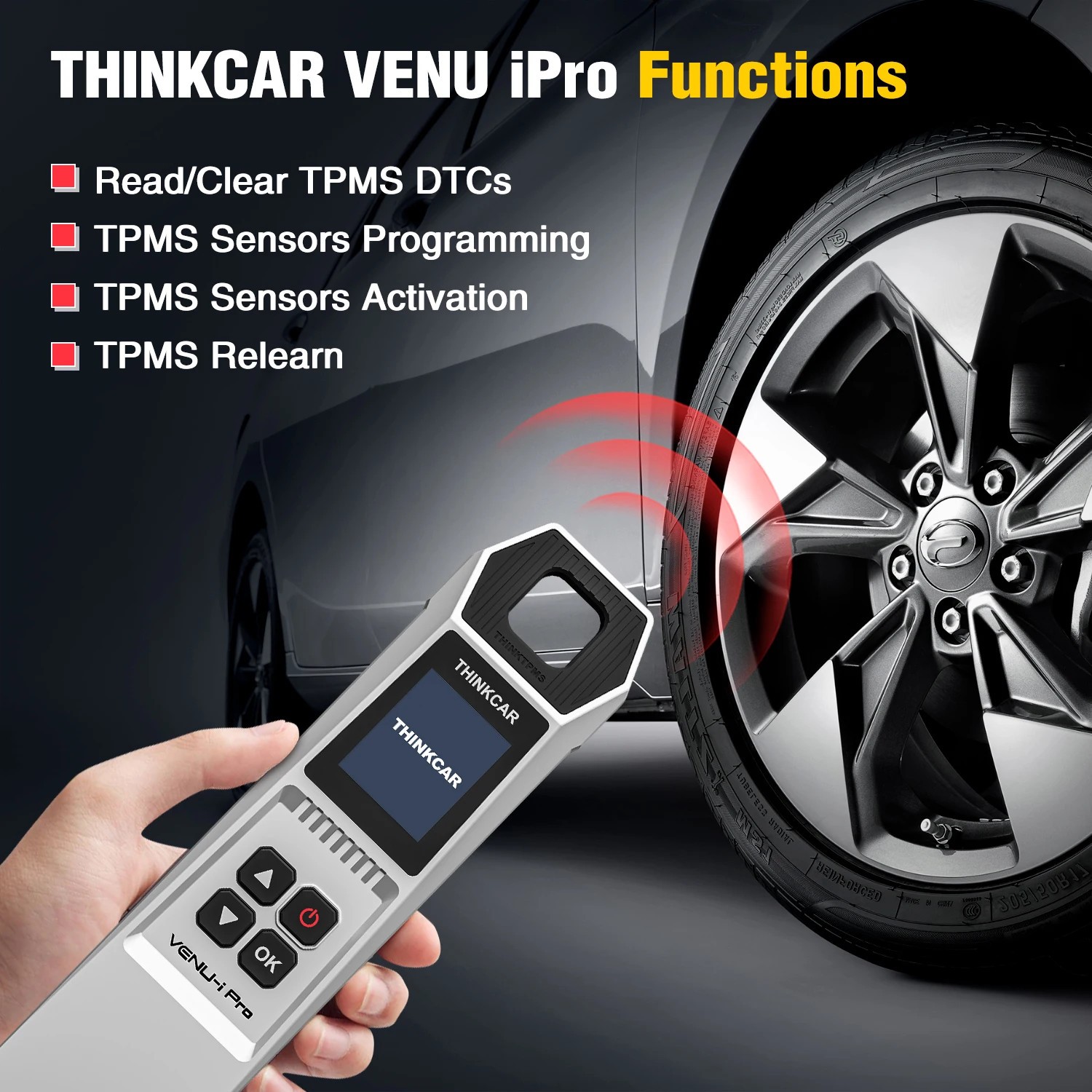 TPMS Relearn Activation Tire Pressure Sensor Programming Reset Diagnostic Tool