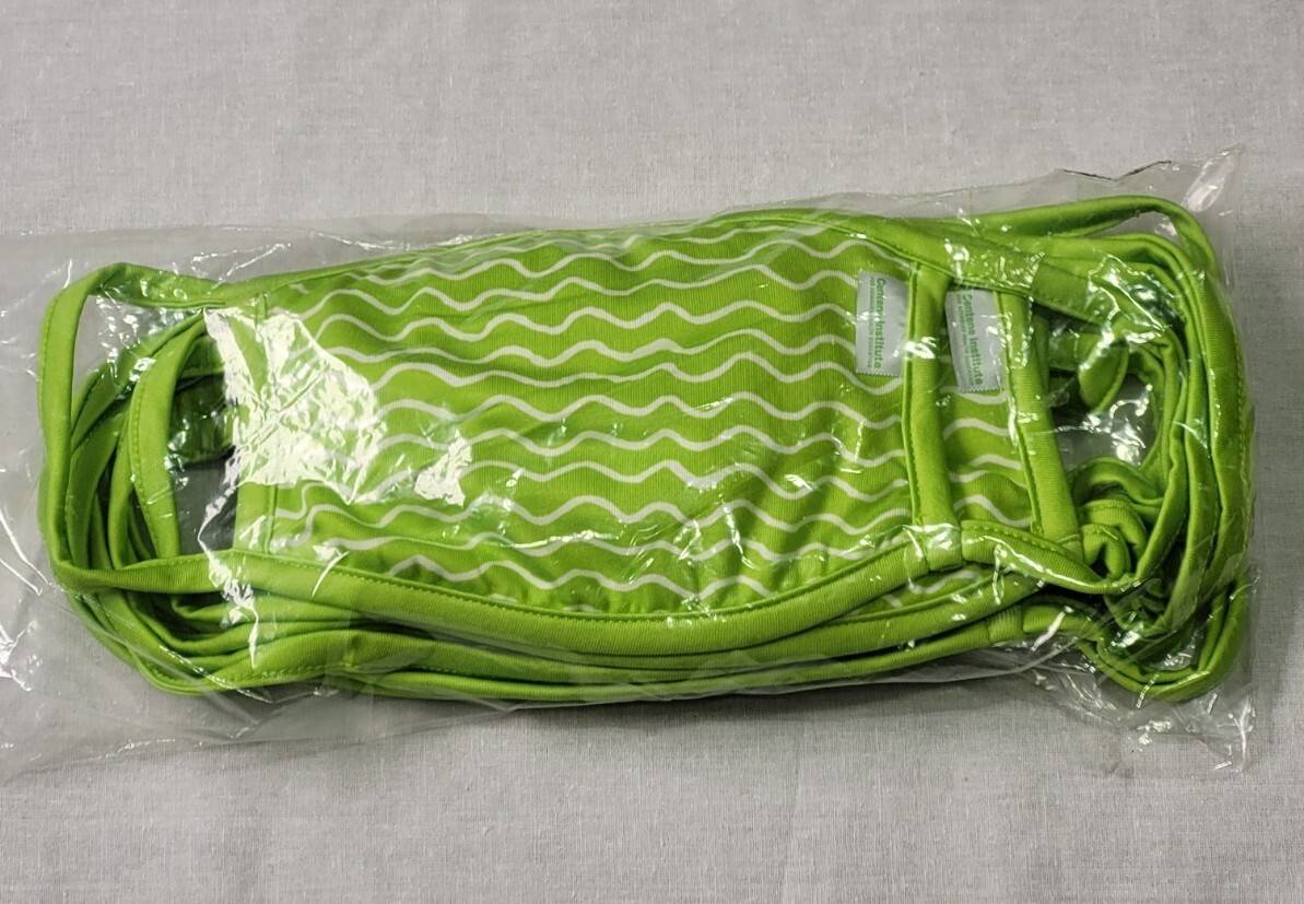 Centene Institute Adult Washable Fabric Face Masks 10 Pack Lime Green Masks