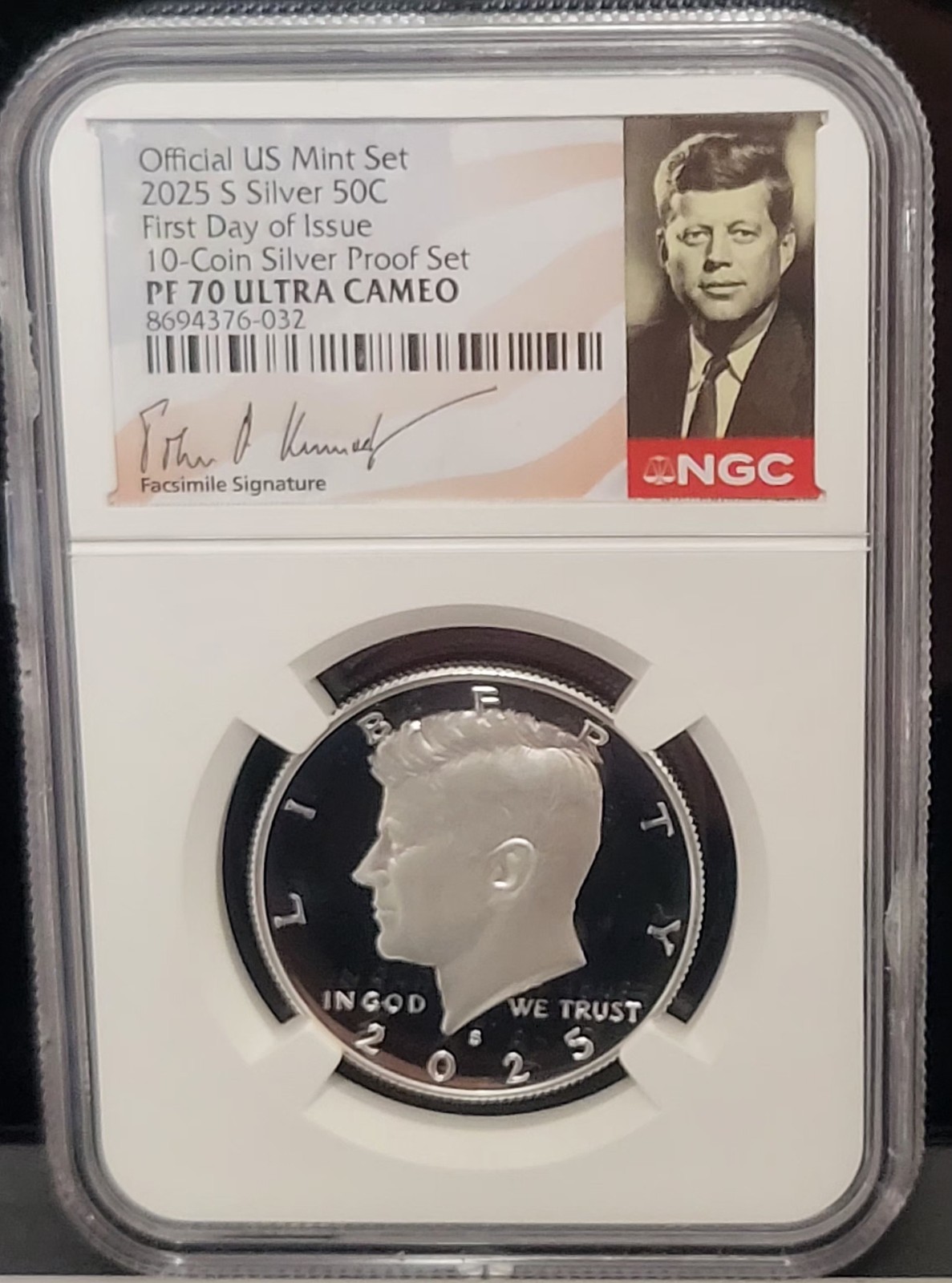 2025 S Kennedy SILVER Proof Set Half Dollar 50C NGC PF70 First Day of Issue FDOI