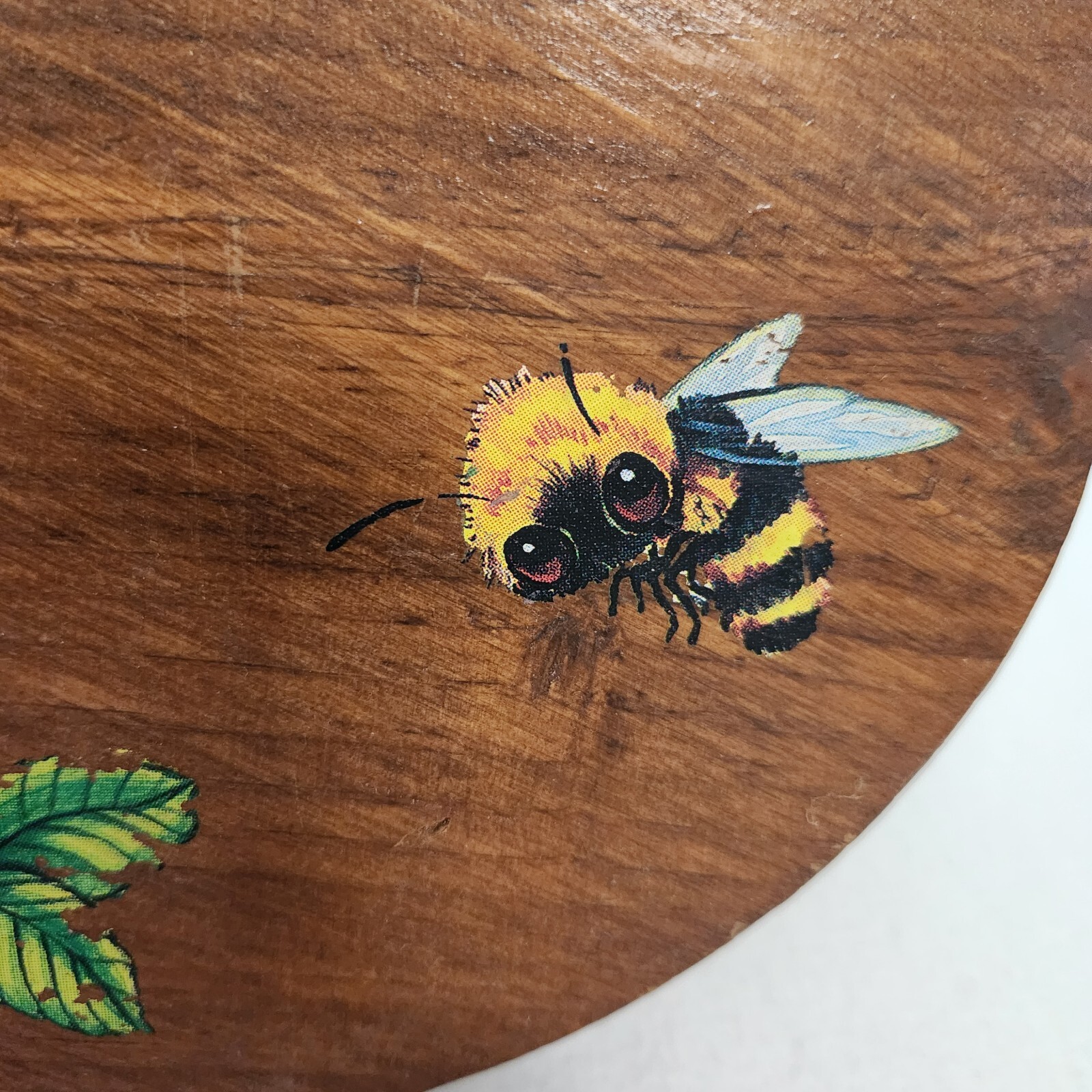 Vintage Oval Wooden Child's Decoupaged Stool Honey Bees READING PLAY TEA PARTY