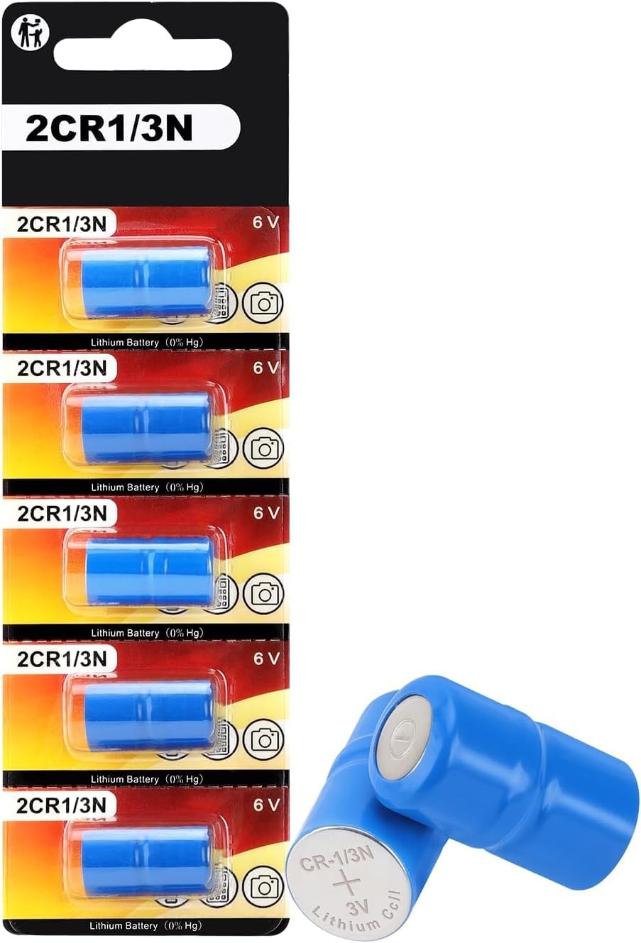 JOXIYECLTL 2CR1/3N 6V Lithium Batteries for Pet Stop, Dog Guard, 5 PCS, 5 PCS