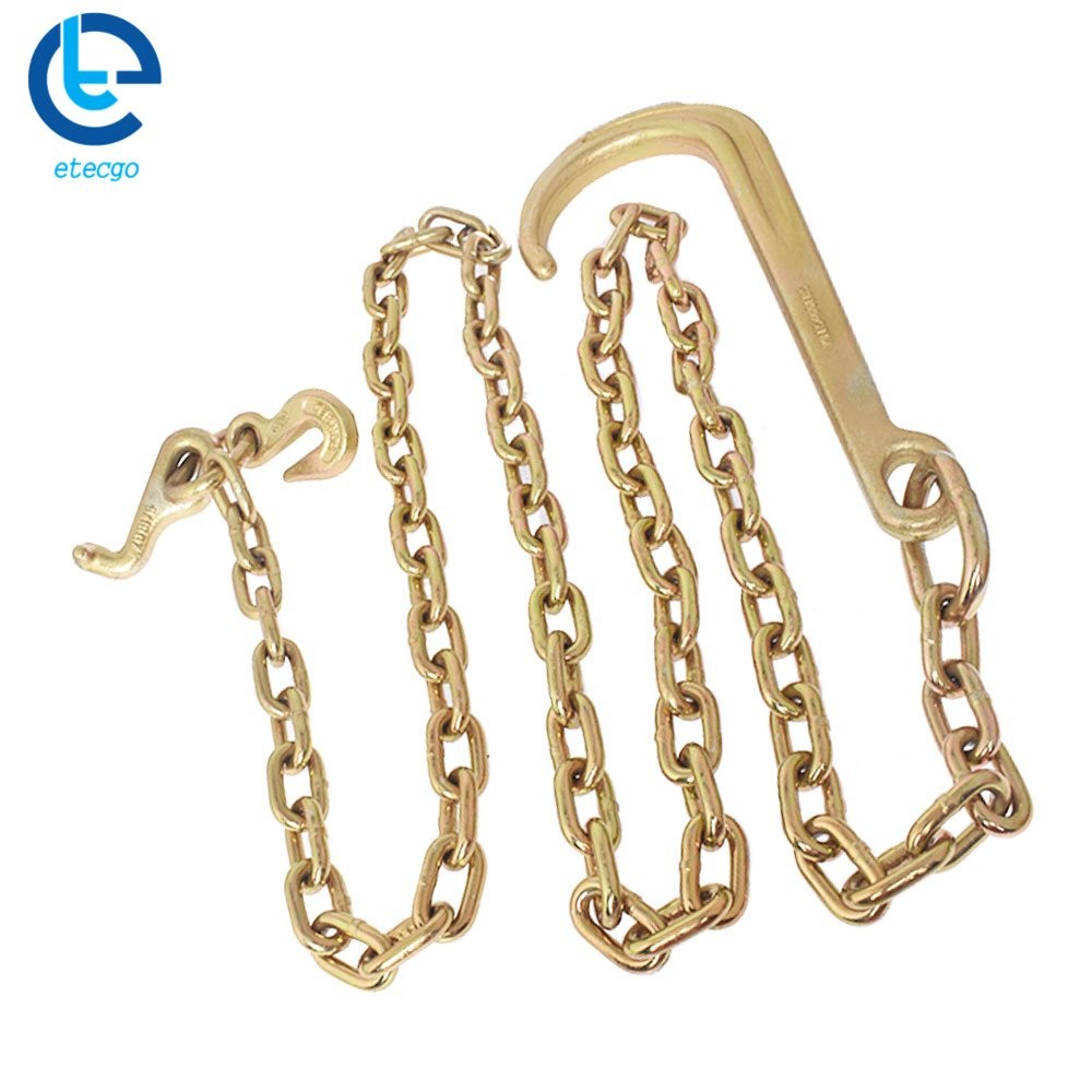 J Hook 15" Mini R Hook Recovery Wrecker 5/16 × 8 FT Grade 70 Tow Chain