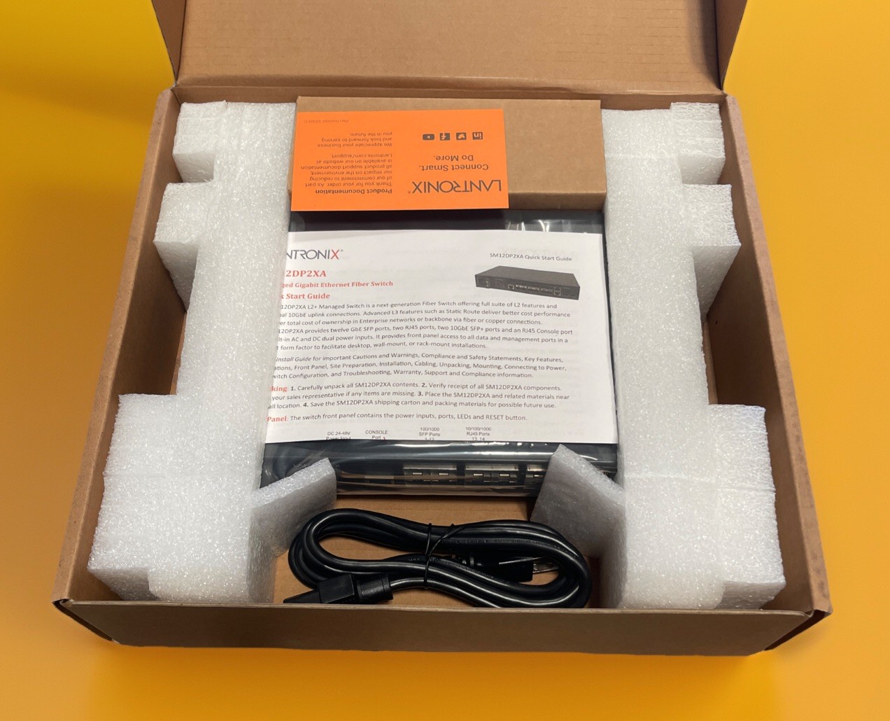 🔥(AN) Lantronix SM12DP2XA-SA 12-Port SFP Fiber Network Switch Gigabit Ethernet