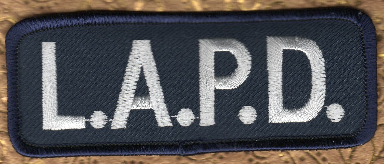 👀😍😜👌  L.A.P.D. California Ribbon Style Patch  Subdued  Black/Silver