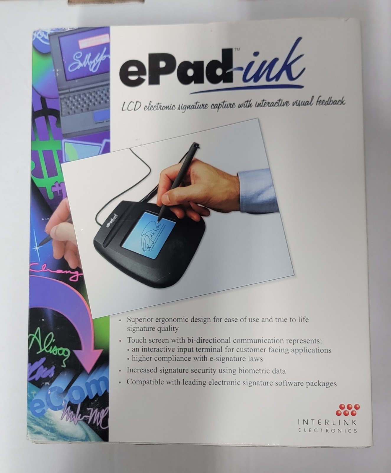 Interlink VP9600 ePad-ink USB Signature Pad w/ Stylus Pen