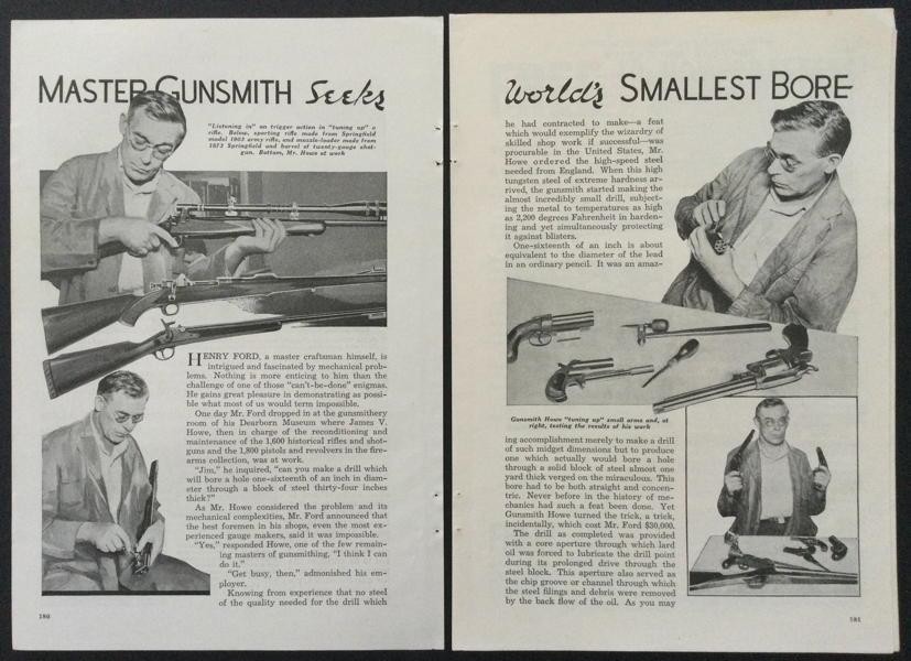 “Master Gunsmith Seeks World’s Smallest Bore” James V. Howe 1937 pictorial
