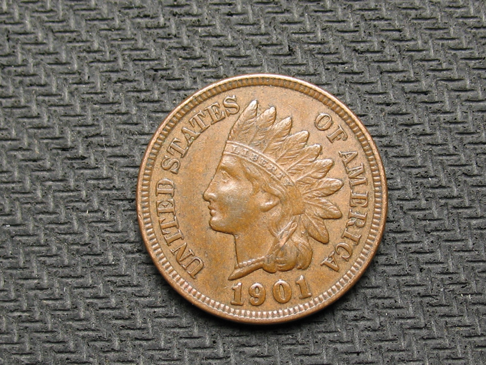 🔥OLD COIN SALE AU 1901 INDIAN HEAD CENT PENNY FULL LIBERTY 🔥LOT 335us