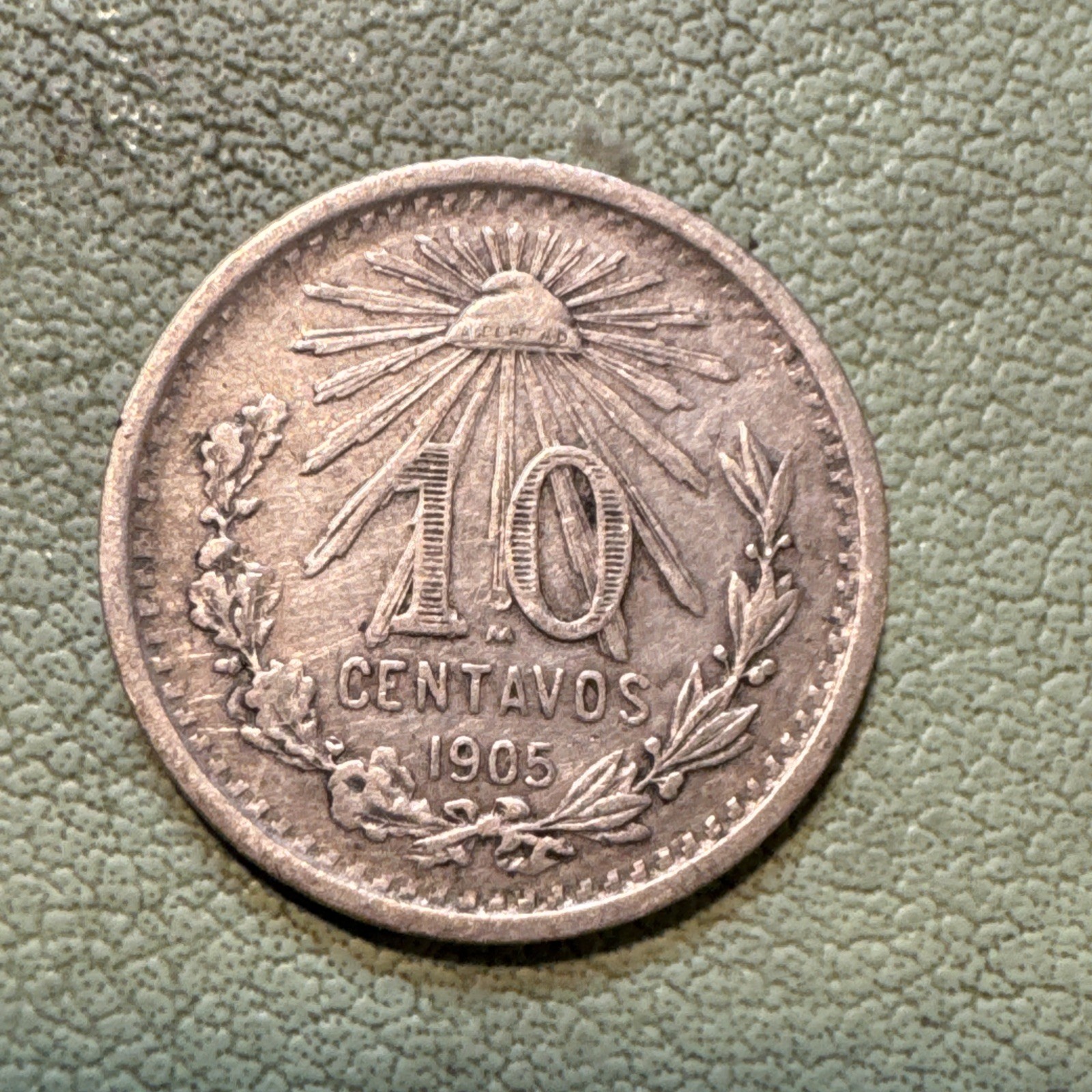 Mexico - 1905 Silver 10 Centavos Eagle Snake Reverse Nice