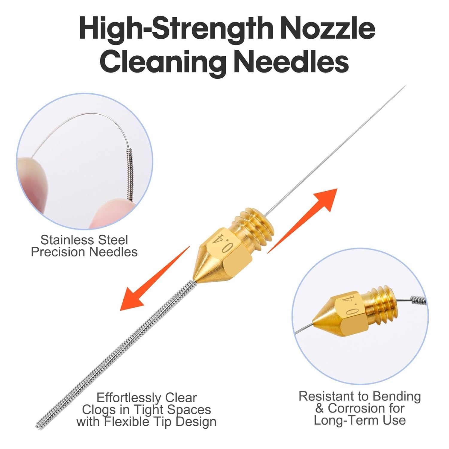 22PCS 3D Printer Nozzle Cleaning Kit, Kit with 20x 0.4mm..
