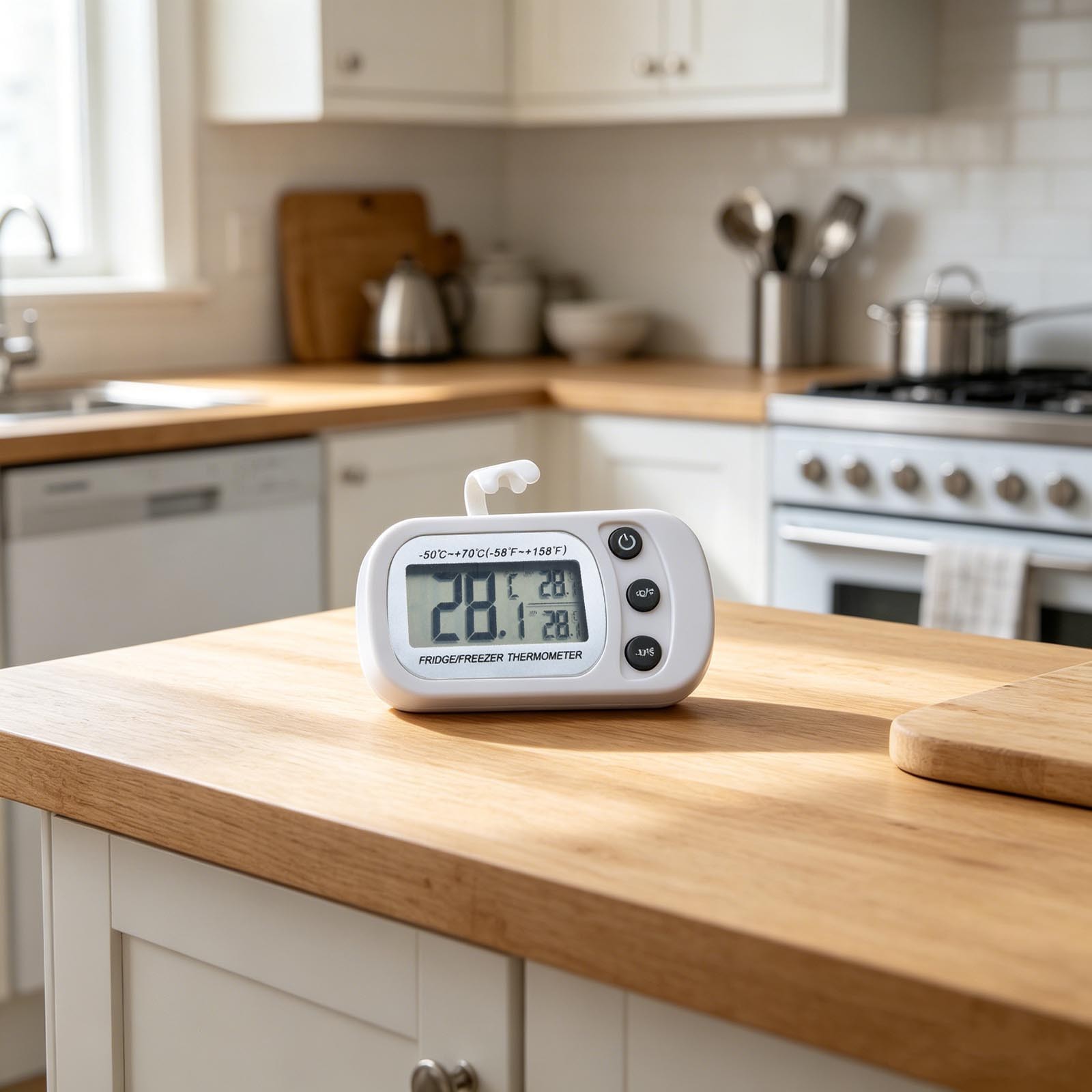 Digital Freezer Refrigerator Thermometer with LCD Display Temp Memory Gauge