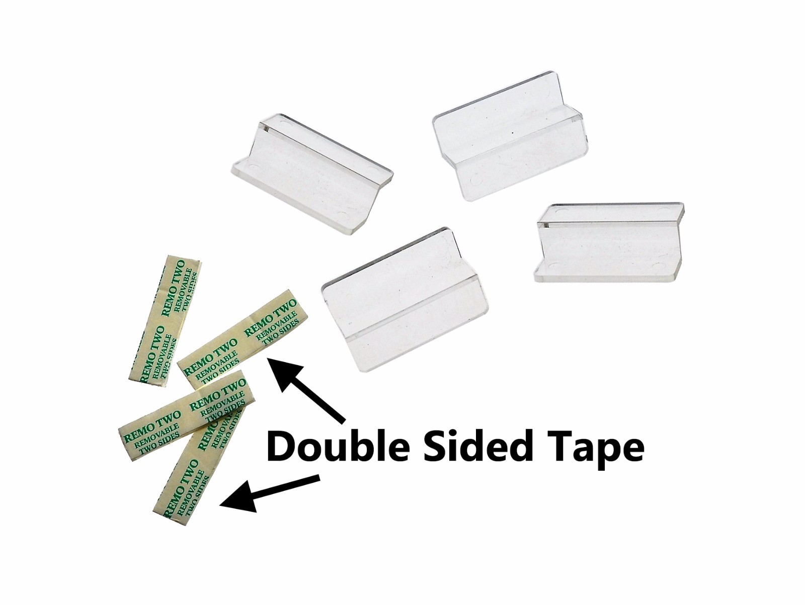 Z-Bar Slatwall Attachments with Double-sided Tape (Lot of 12)