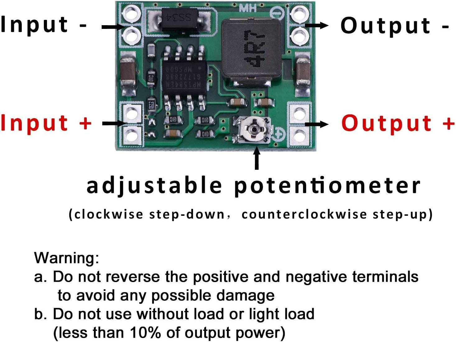 5 PCS MP1584EN Ultra-Compact DC-DC Step-Down Power Supply Module 3A Output