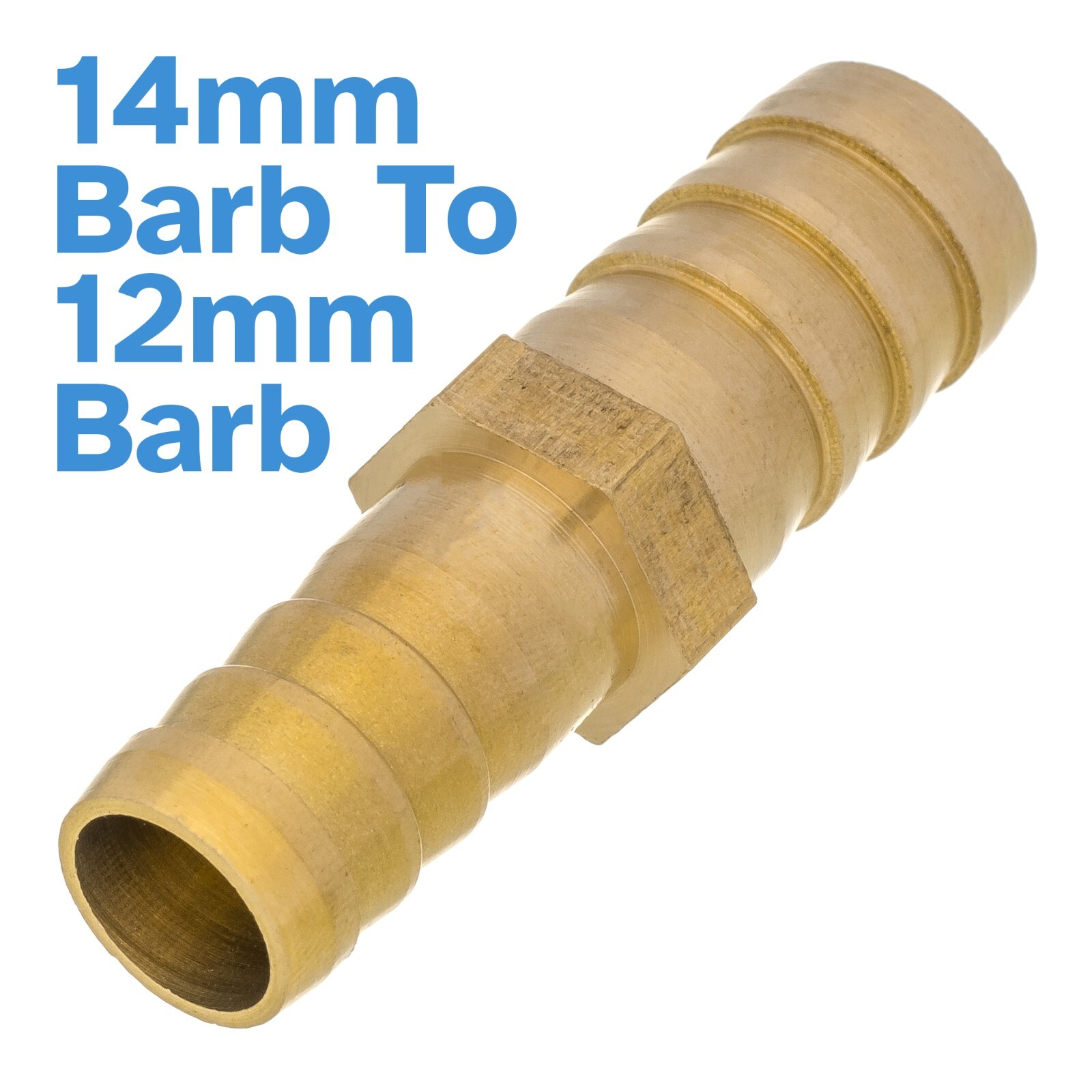 Brass 14mm To 12mm Straight Barb Fitting Hose Valve Air Water Adapter Converter