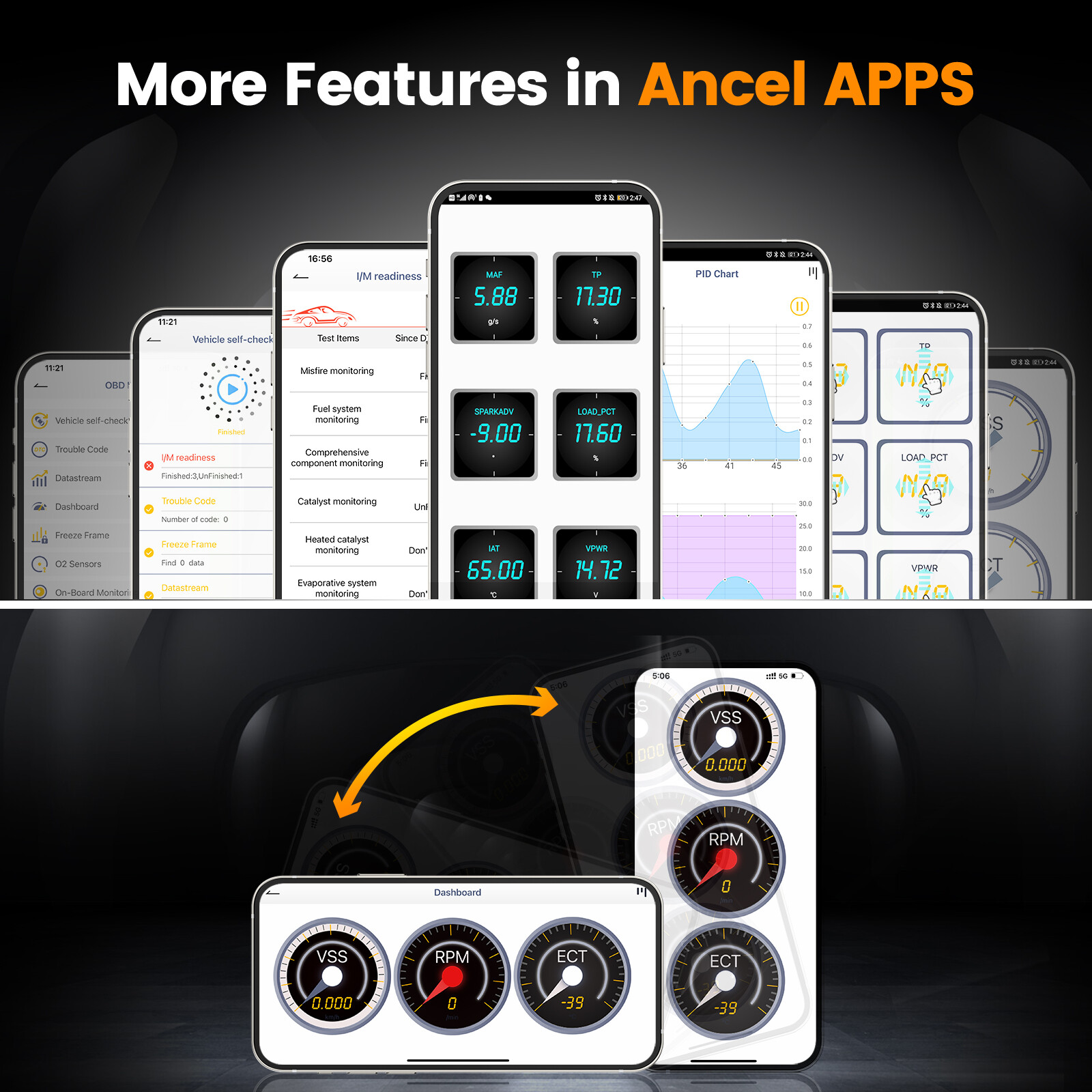 ANCEL AD310 BT OBD2 Scanner Diagnostic Bluetooth Check Engine for iOS Android