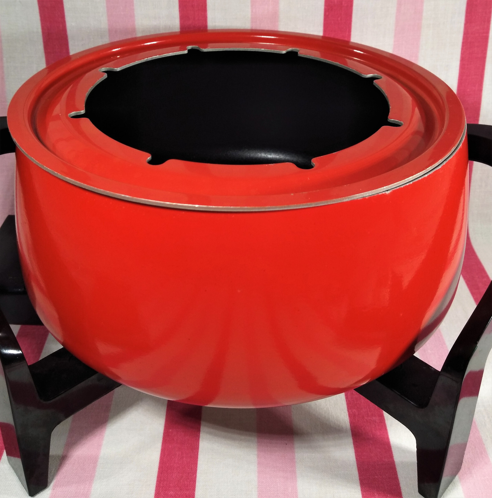 Swanky MoD West Bend Electric 1970's Poppy Red 11pc Fondue Pot Model 88502