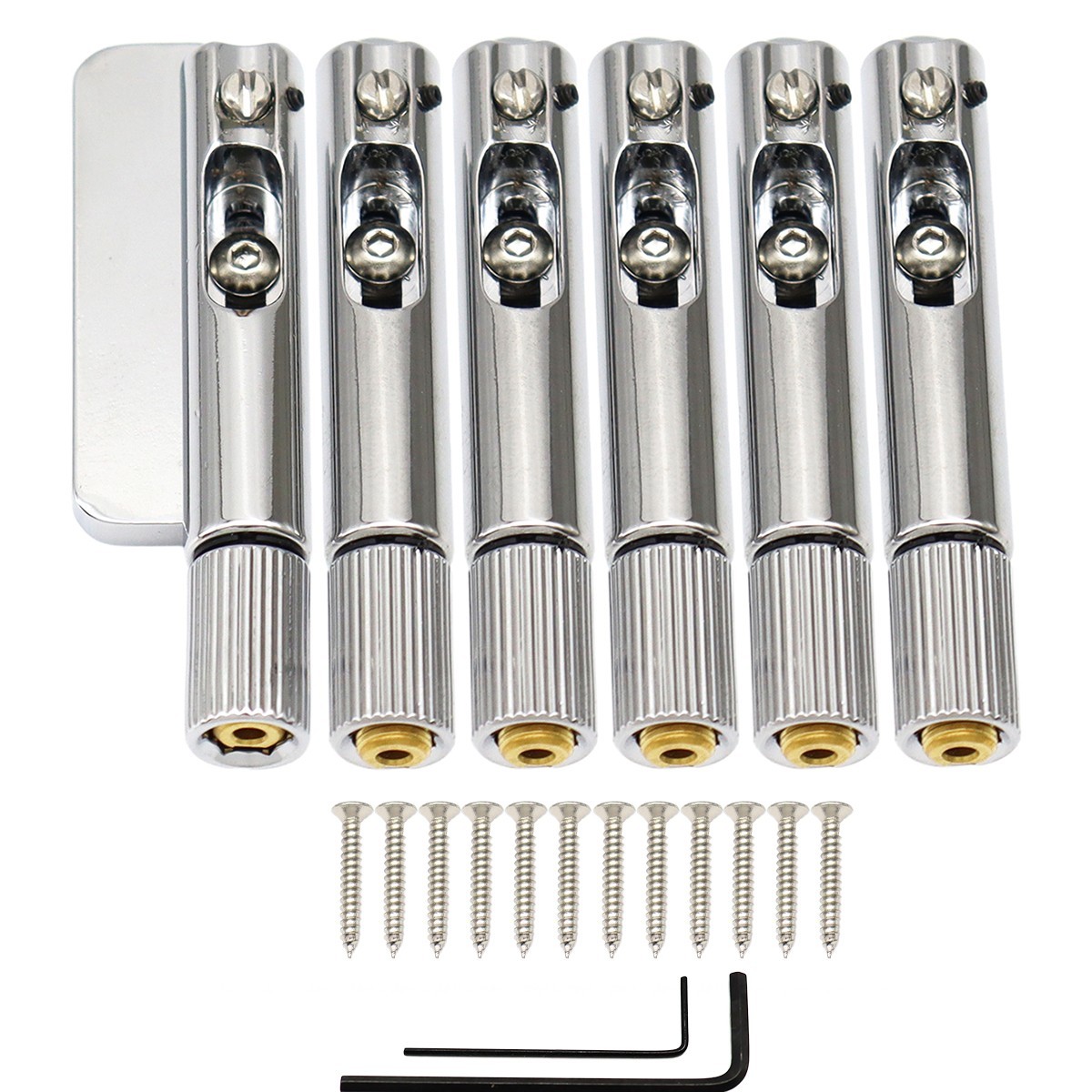 6 Strings Headless Guitar Bridge Single Bridge Saddle for Headless Guitar Chrome