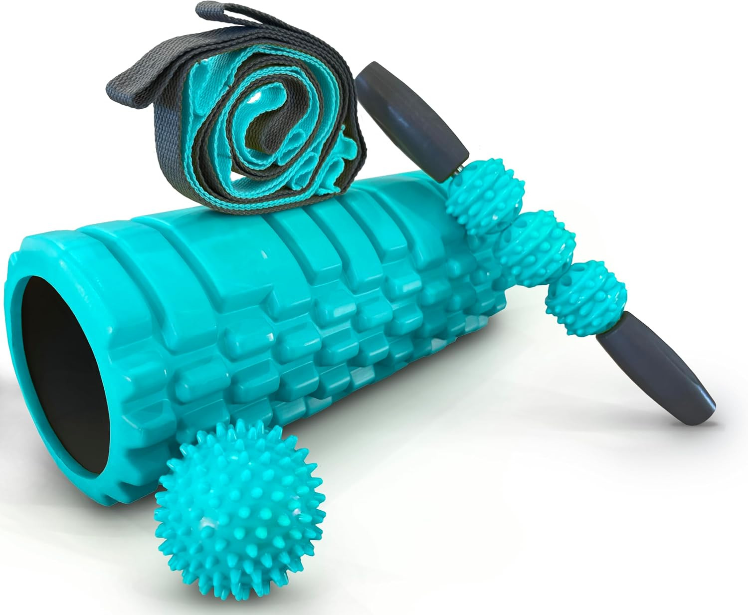5 in 1 Foam Roller Set with Hollow Core Deep Tissue Massager, Muscle Roller Stic