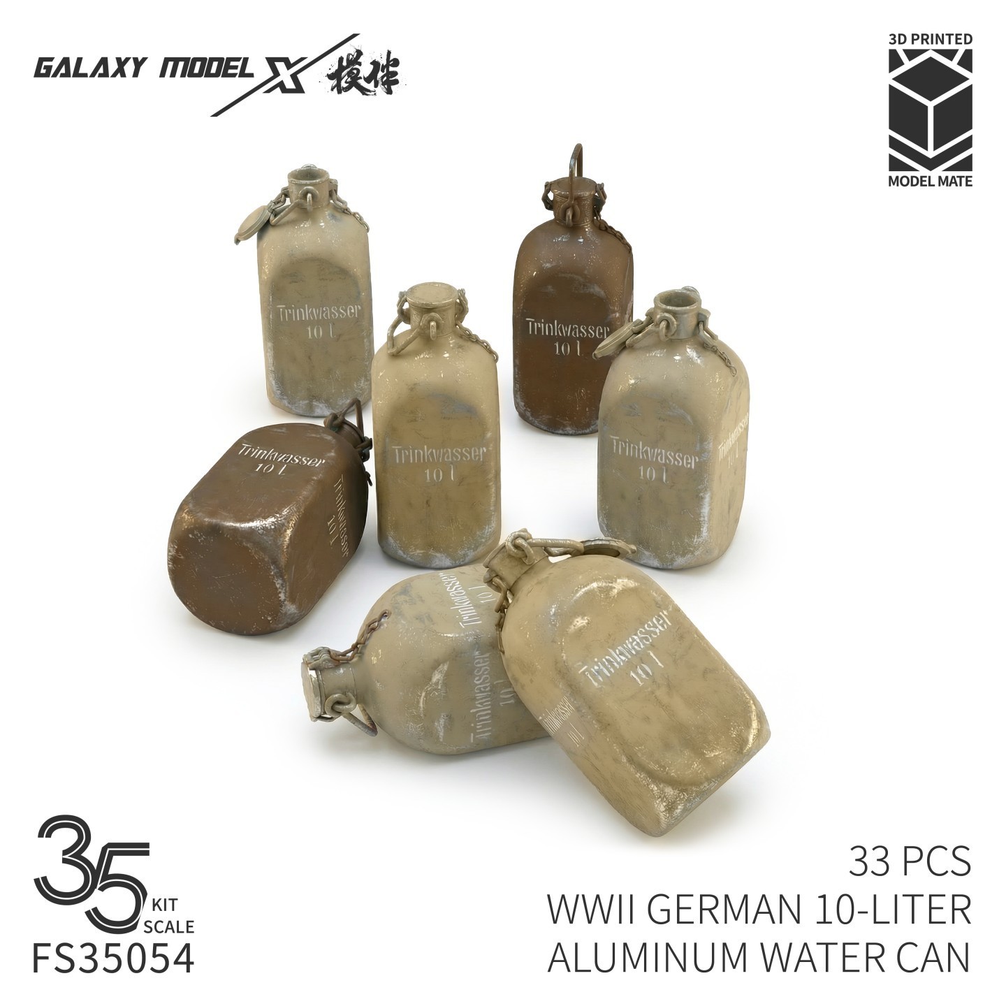 1/35 WWII German 5/10/18L Aluminum Water Can Container Resin Model Scene DIY
