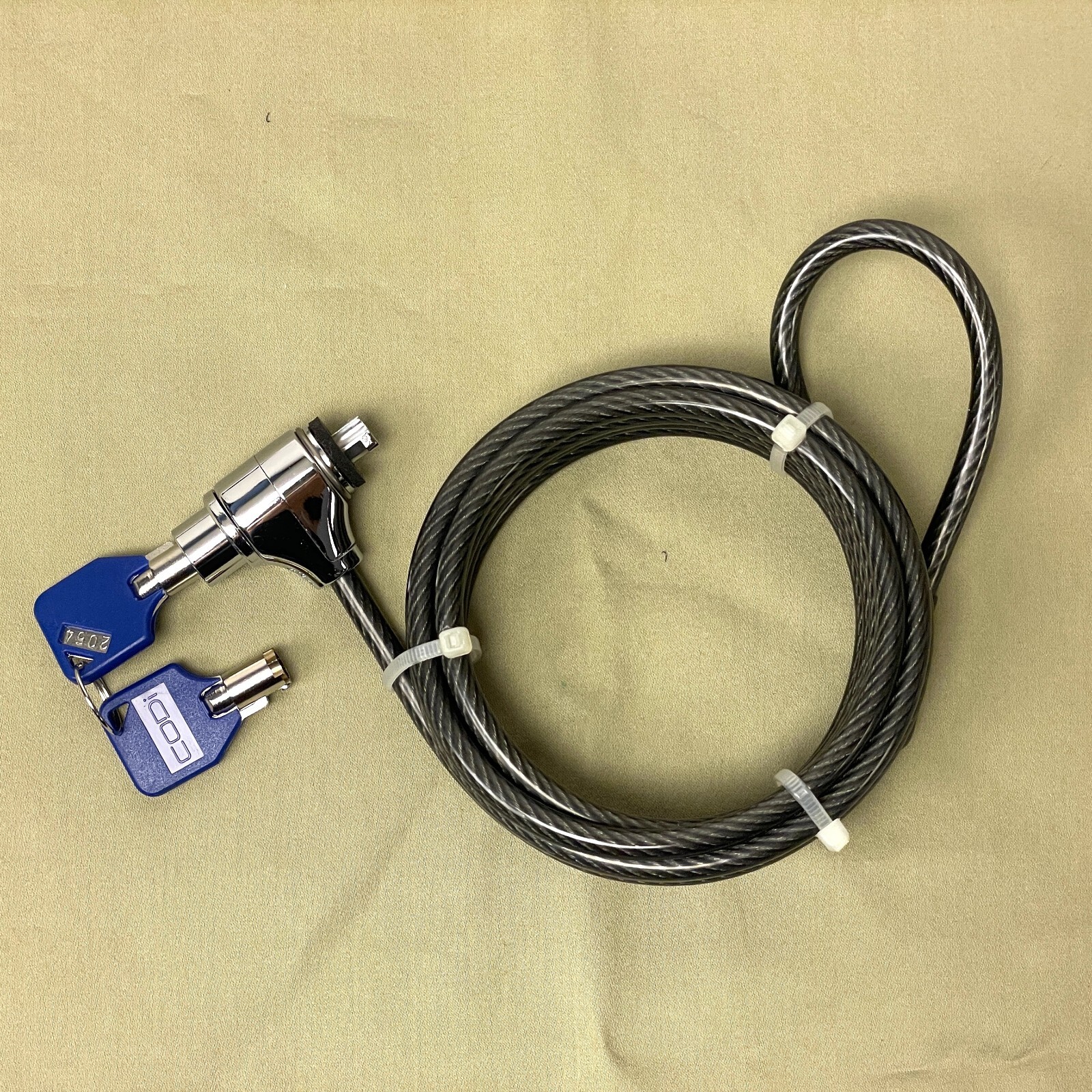 Laptop Key Cable CODI Security Lock Kit 6.5ft 4mm Galvanized Steel