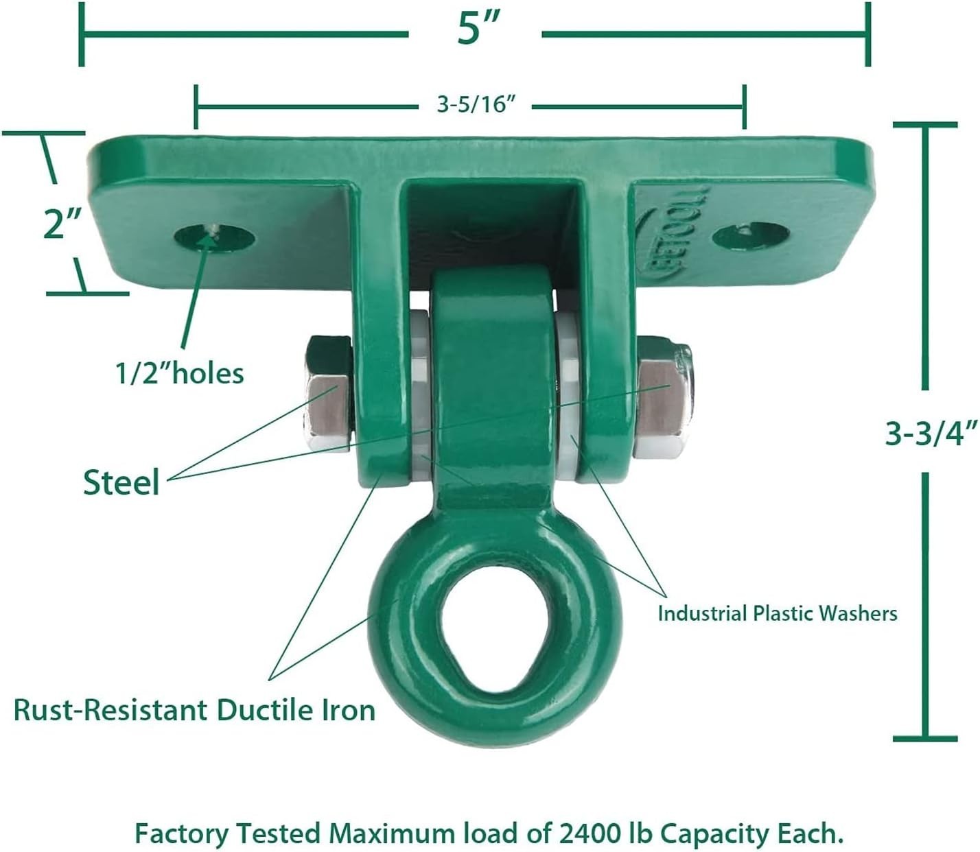 Heavy Duty Swing Hanger Set 10000 lb Capacity for Indoor Outdoor Playground 4pk