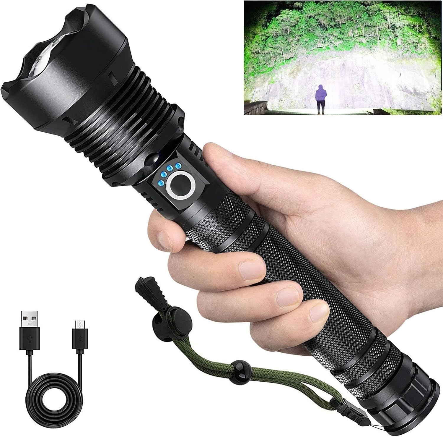 Rechargeable Flashlights 990,000 Lumens, Super Bright LED Flashlight High...