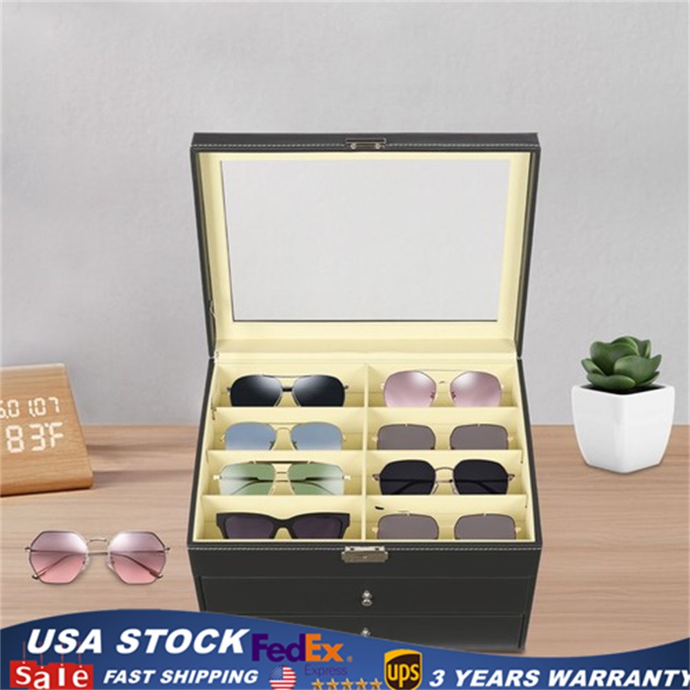 24 grid eye glasses case eyewear sunglasses display box storage holder organizer
