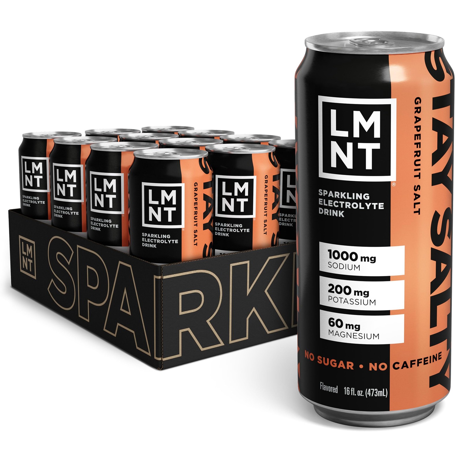 Sparkling Electrolyte Drink Grapefruit Salt 12 Count LMNT
