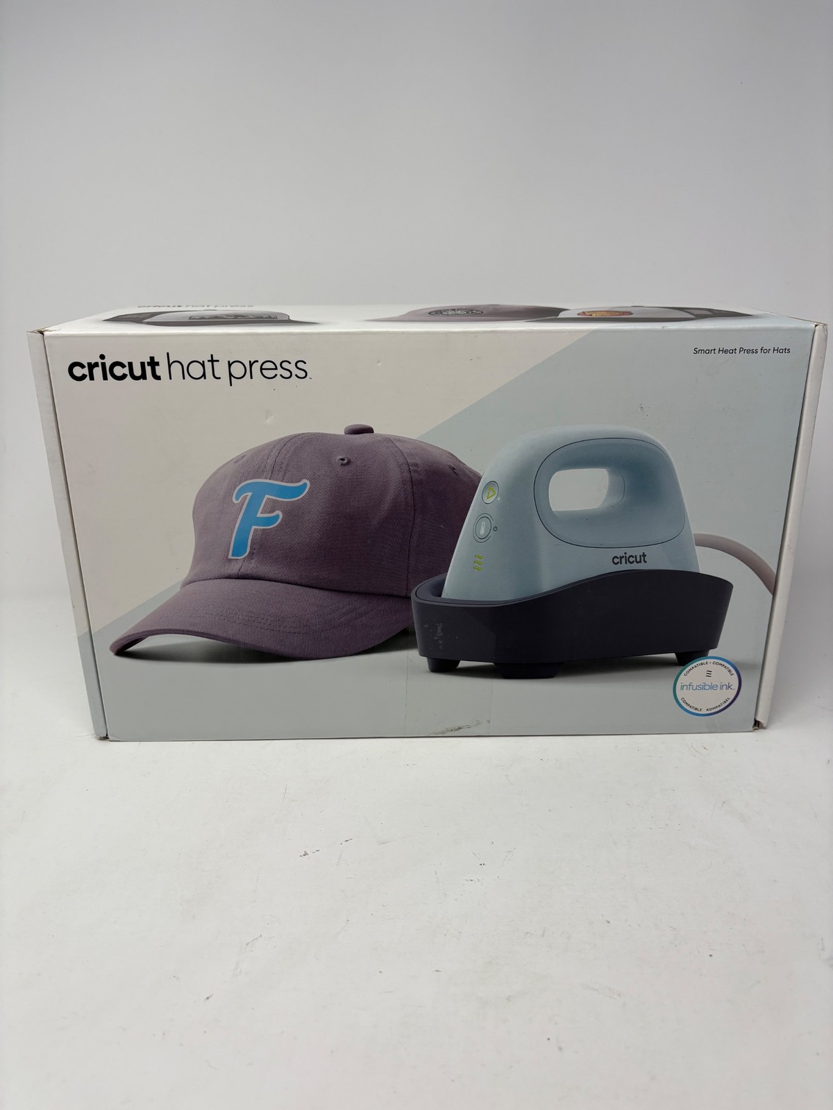 Cricut Hat Press Heat Press For Hats Light Blue Black Base Open Box New Other
