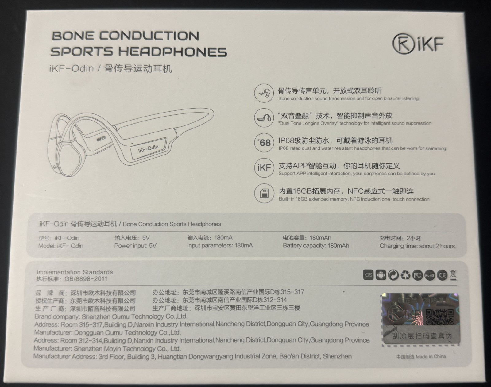 Waterproof Bone Conduction Bluetooth Headphones Open-Ear with Built-in Mic