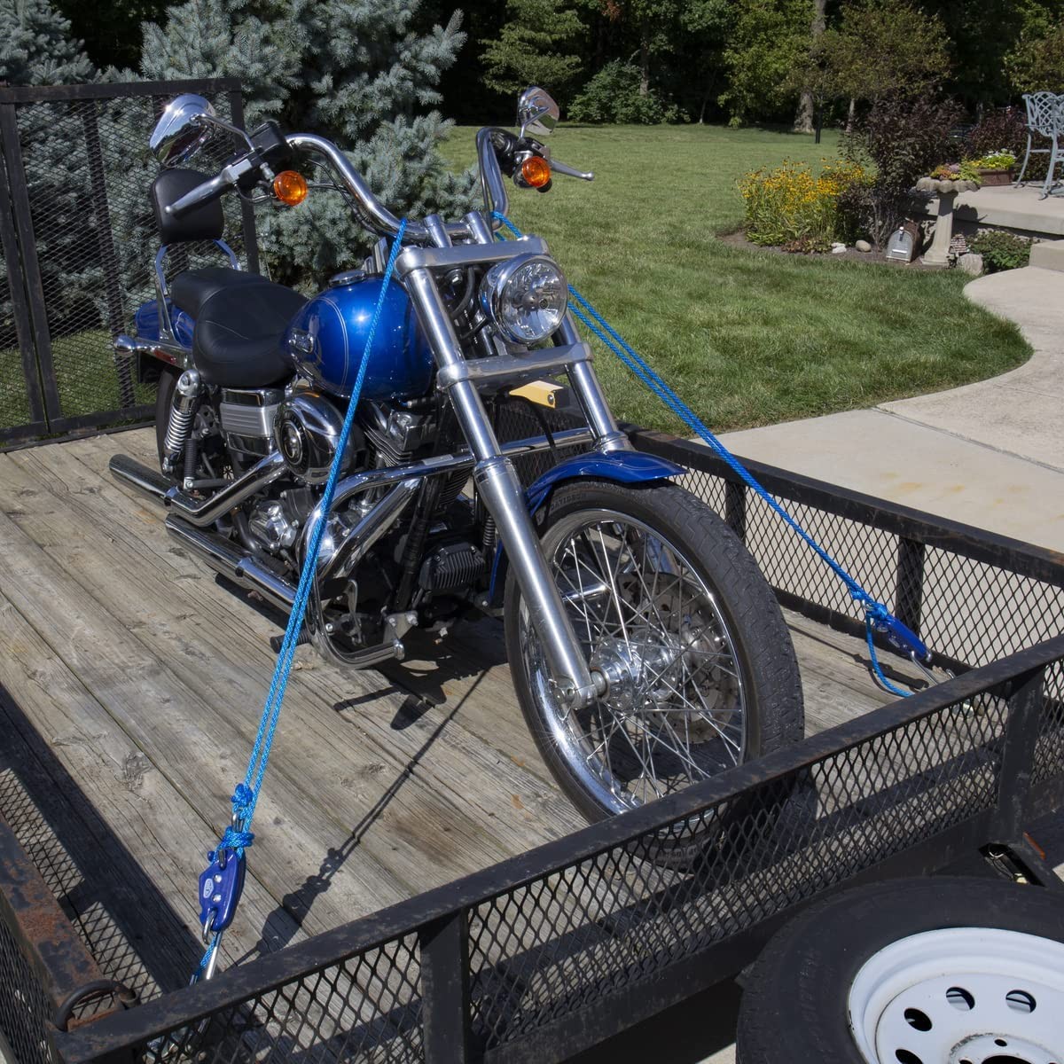 3/8 Inch Heavy Duty Self-Locking Down System, Large, Blue