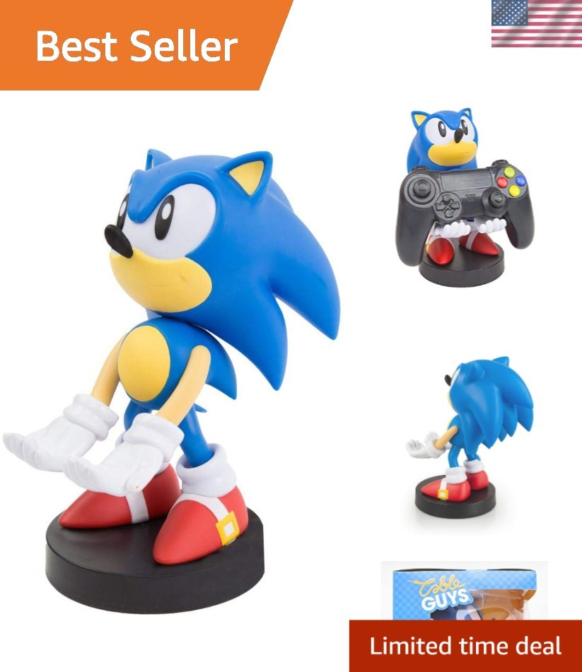 Sonic Controller Holder, Phone Stand & Cable Guys Collectible Figure, 8 inch