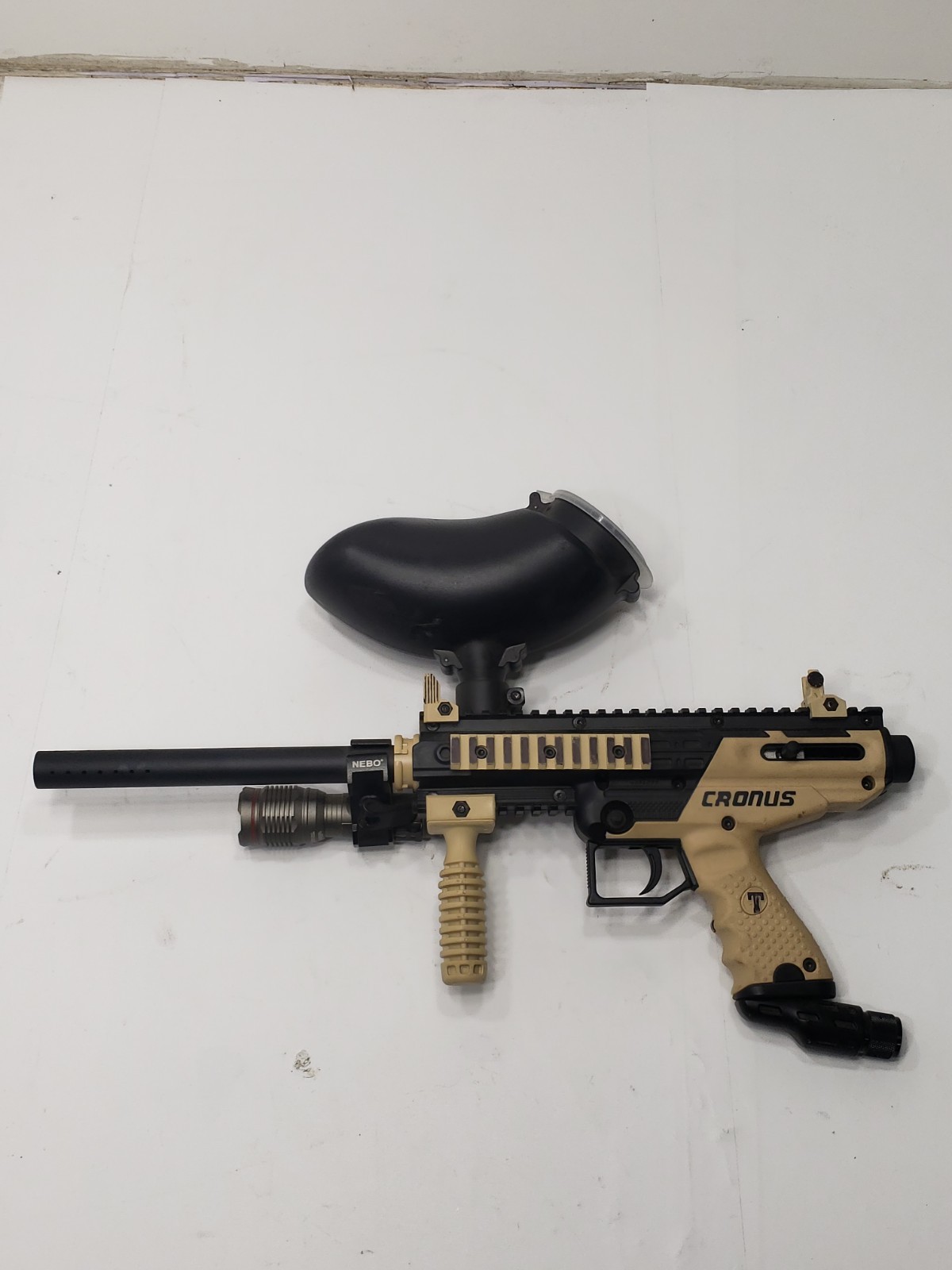 Tippmann Cronus Paintball Marker Tactical w/ Hopper & Forgrip Tan Untested